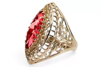  Vintage style Rubín 14k žlté zlato vrc090y